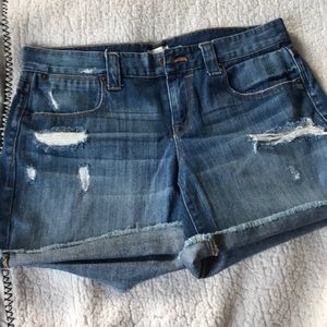 J Crew destructed Jean shorts